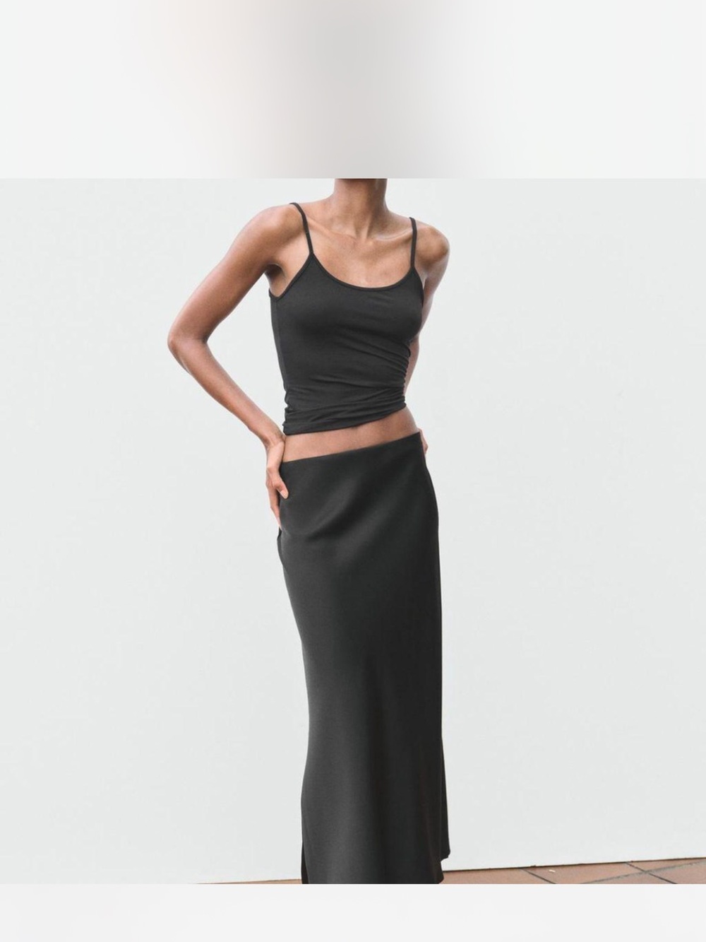 Sleek Black Midi Skirt - Minimalist Women's Skirt